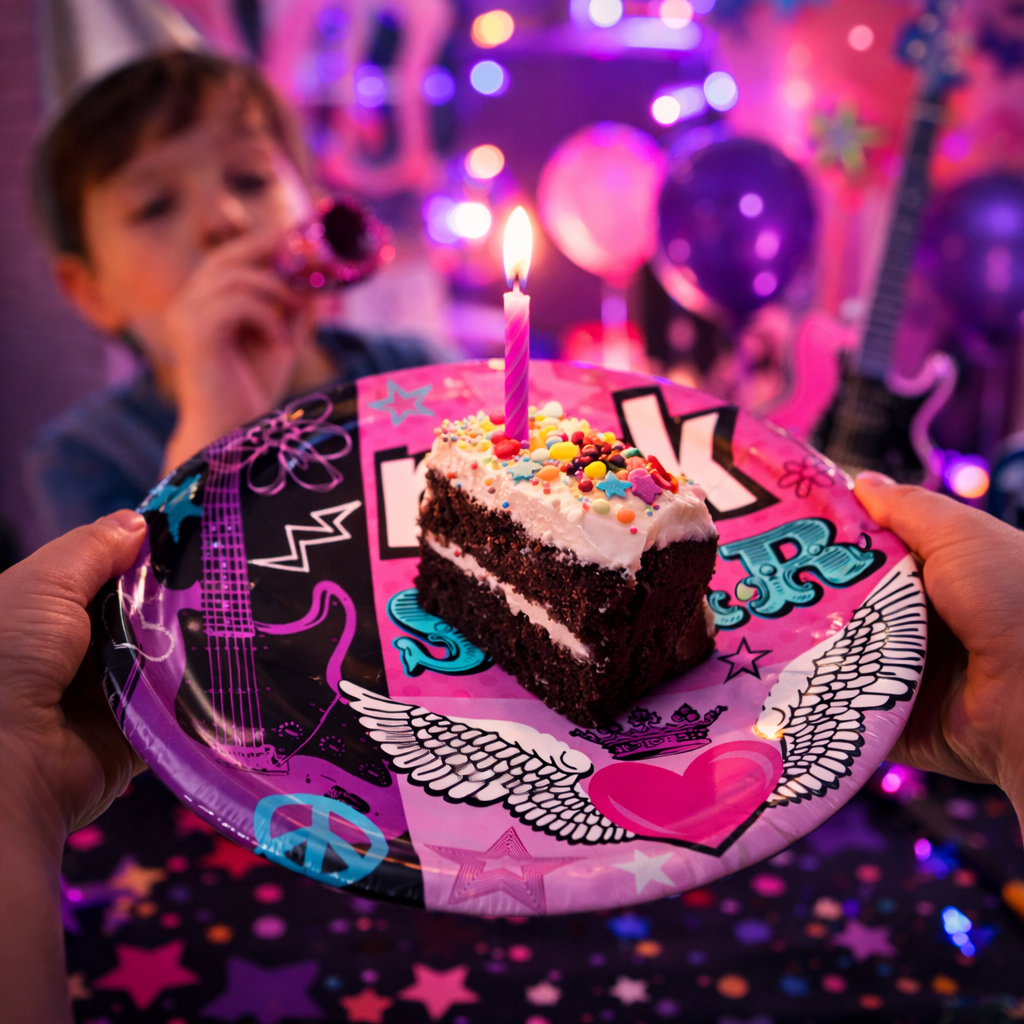 9" LUNCH PLATES ROCKER GIRL