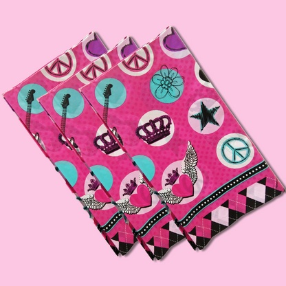 Rock Princess Theme Table Cover for Party Tableware Decor - 54 inches X108 inches - 1PC