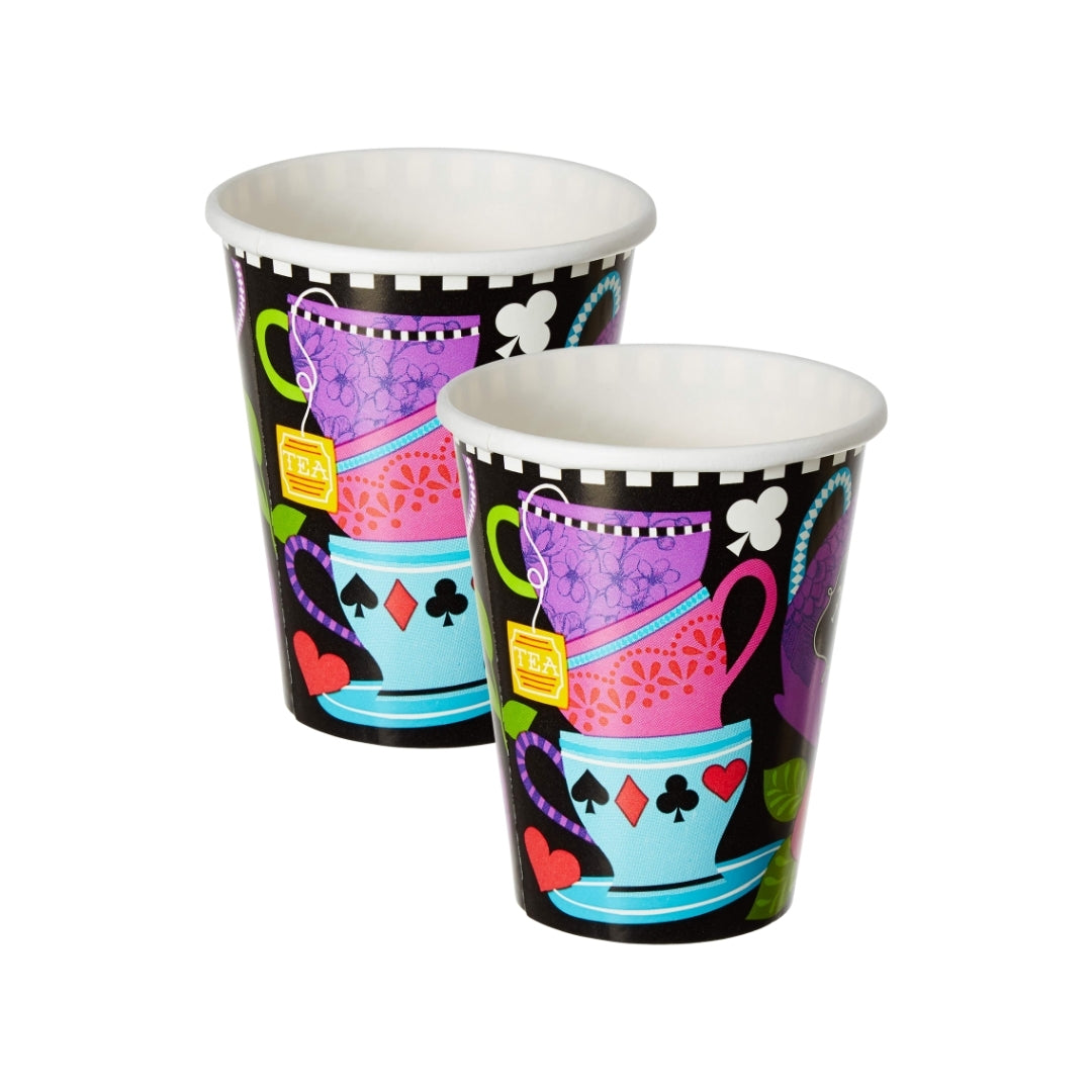 Wonderland Theme Party Paper Cups  - 250ML - 8Pc