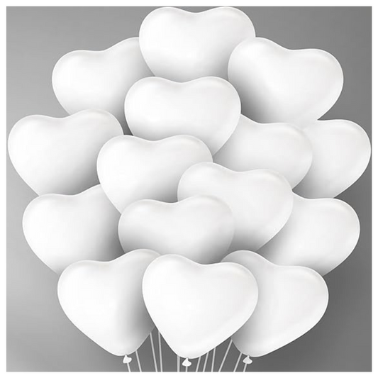 White Latex/Rubber Balloons - Helium Quality - 15 inches - 6PC