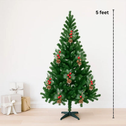 Pine Christmas Tree Green - 5FT with Cherry & Pine Tree Inserts