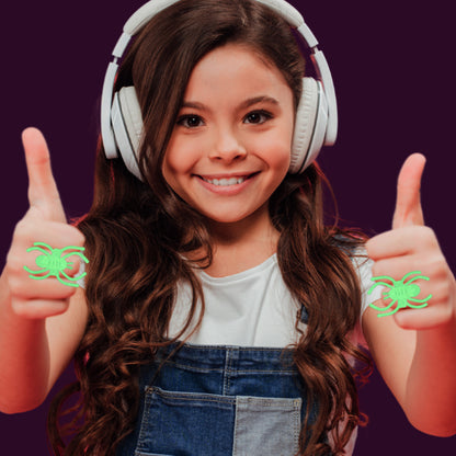 Glow in Dark Spider Rings 10PC - Halloween Party Favors | Wanna Party - Image 6