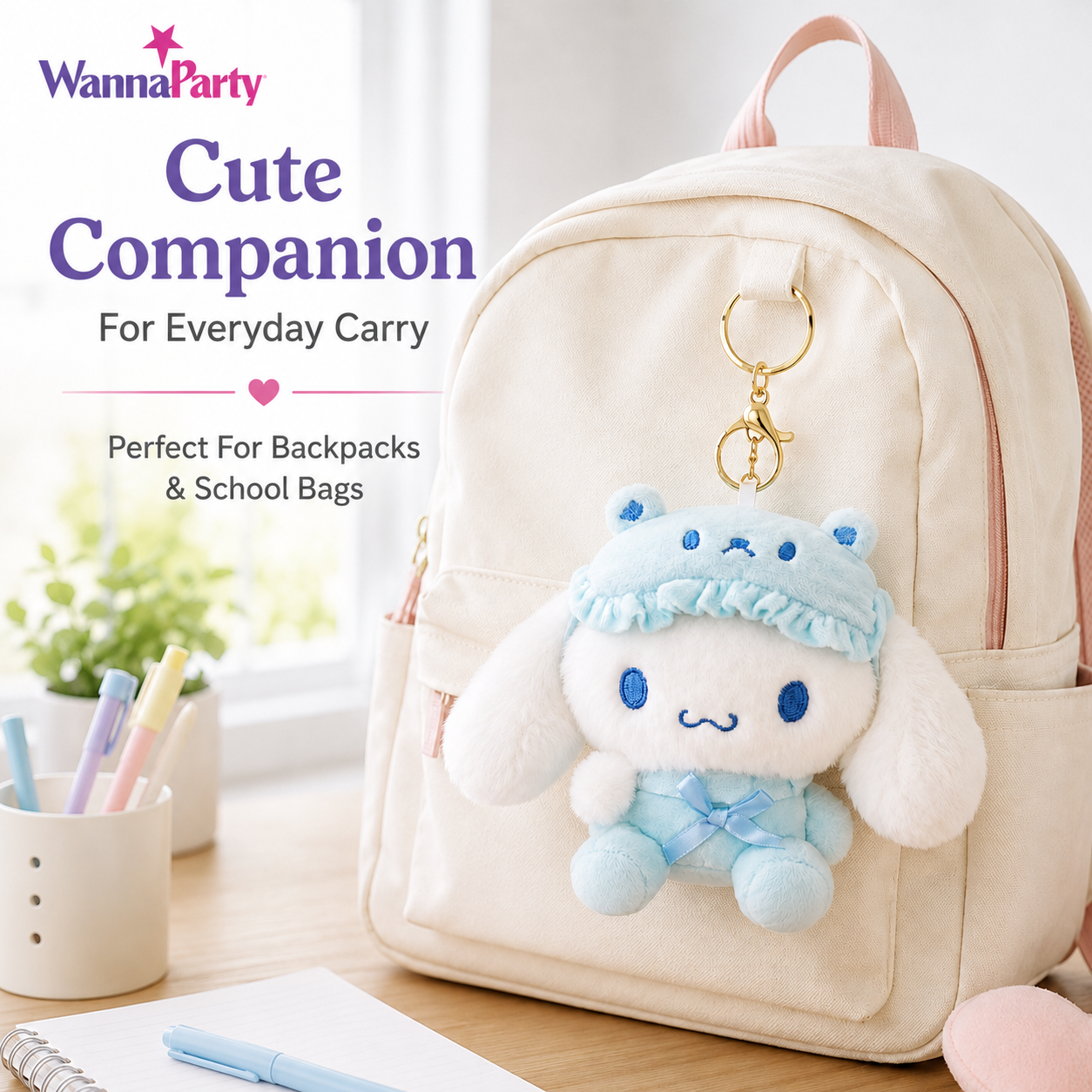 Cinnamon Roll Plushy Key Chain - 1PC