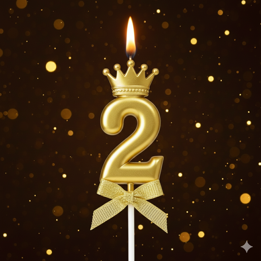 Golden Crown Numerical Candle No. 2