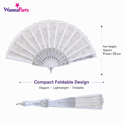 White Net Fan Wedding Favor
