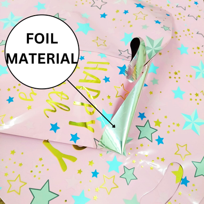 Happy Birthday Pink Foil Loot Bags for Retun Gifts or Khoibag Loots Combo - 20PC