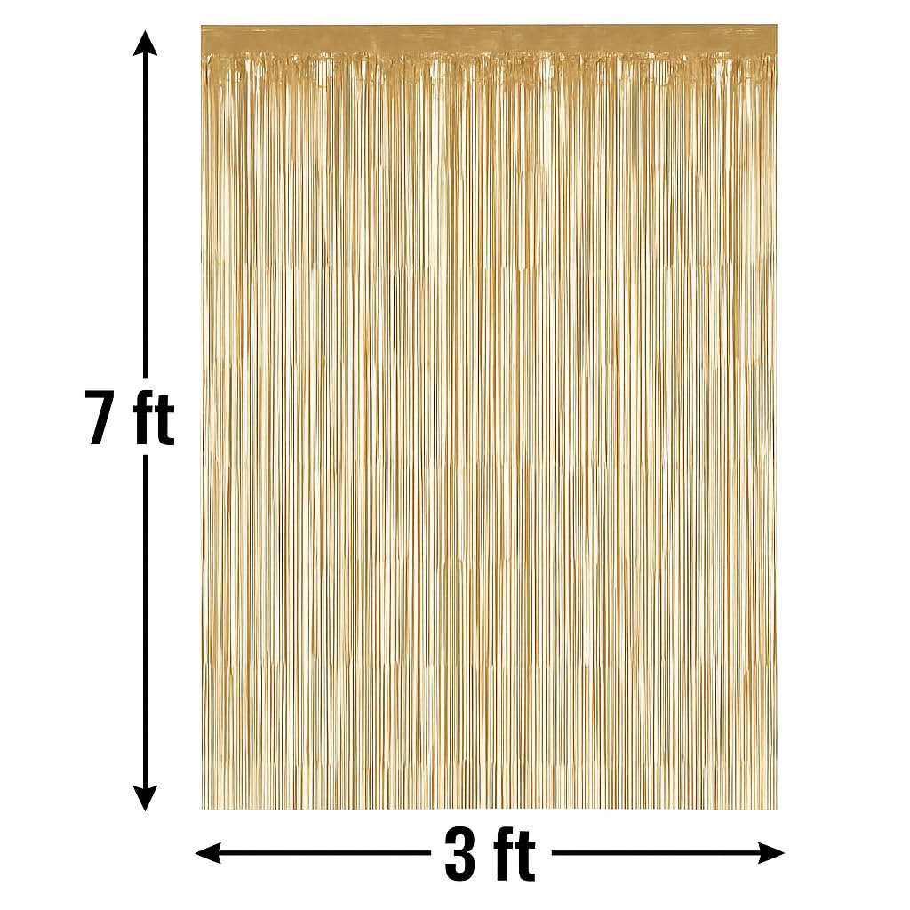 Wanna Party 2Pcs Champagne Gold Foil Curtain For Decor