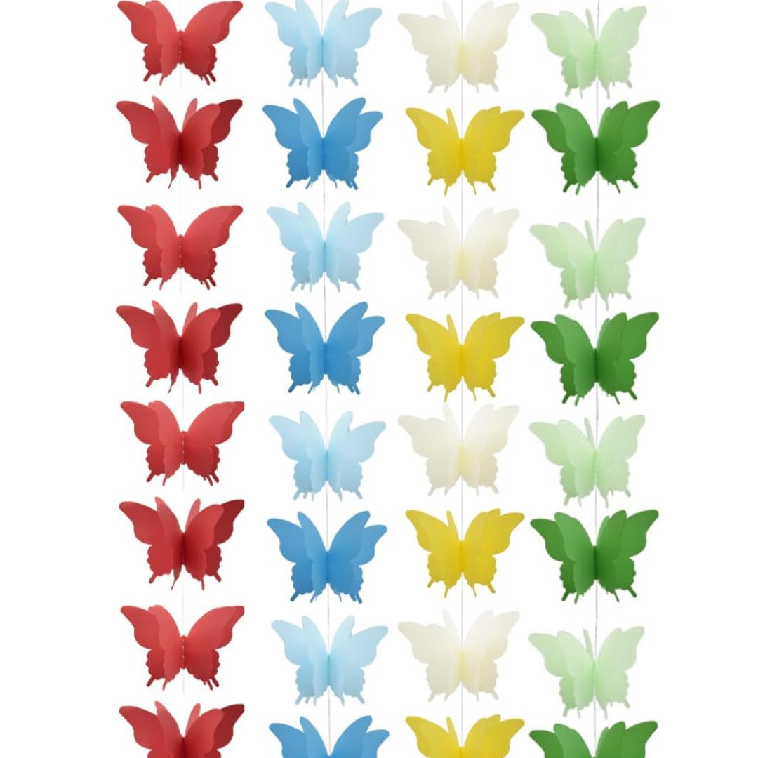 3D Butterfly Multicolor String Decoration
