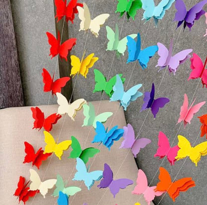3D Butterfly Multicolor String Decoration