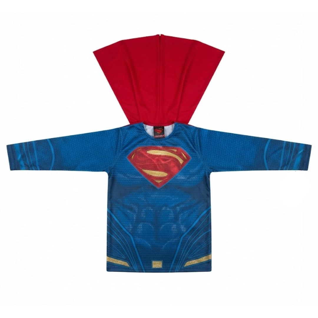 Red & Blue Superhero Costume Top for Kids – Size M | Kids Hero-Inspired Fancy Dress for Theme Parties & School Events