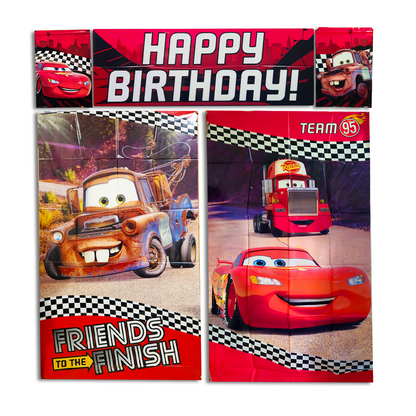 Cars Theme Scene Setter - 6ft x 5ft - 5PC Set