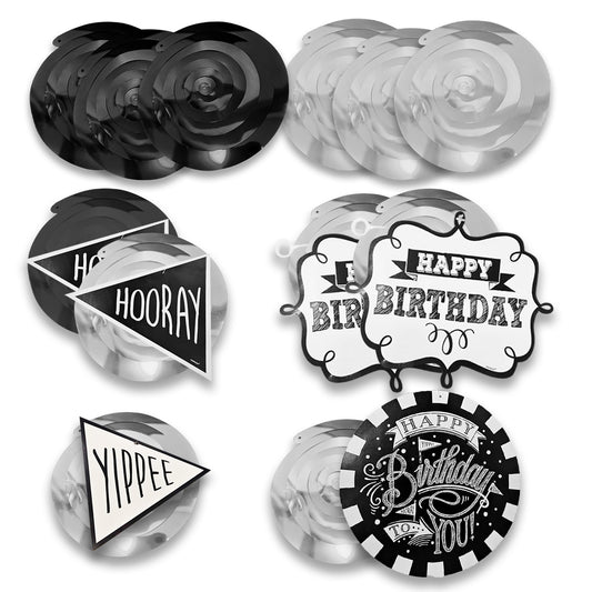 Chalkboard Themed Swirl Decoration - 3PC