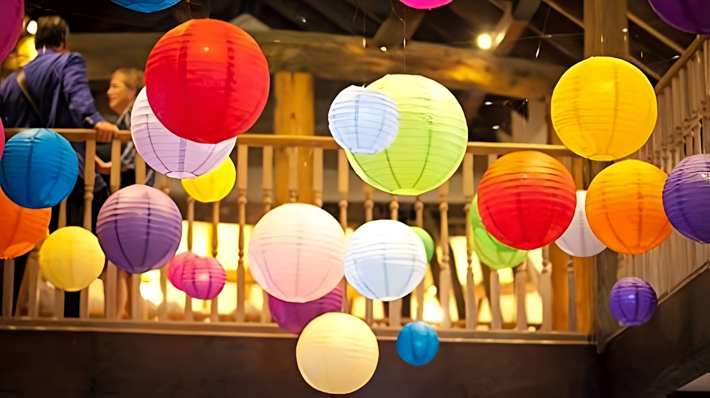 Multicolor Paper Lanterns Set 10Pcs - Party Hanging Decor | Wanna Party - Image 6