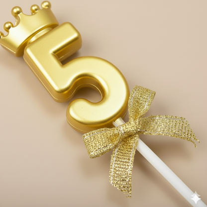 Golden Crown Numerical Candle No. 5