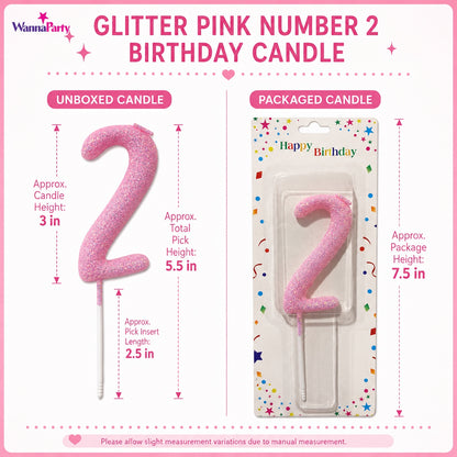 Glitter Designer Pink Candle No. 2