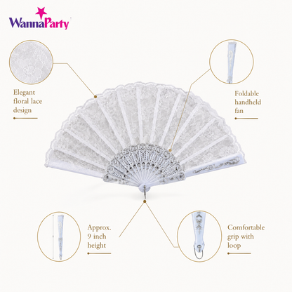 White Net Fan Wedding Favor