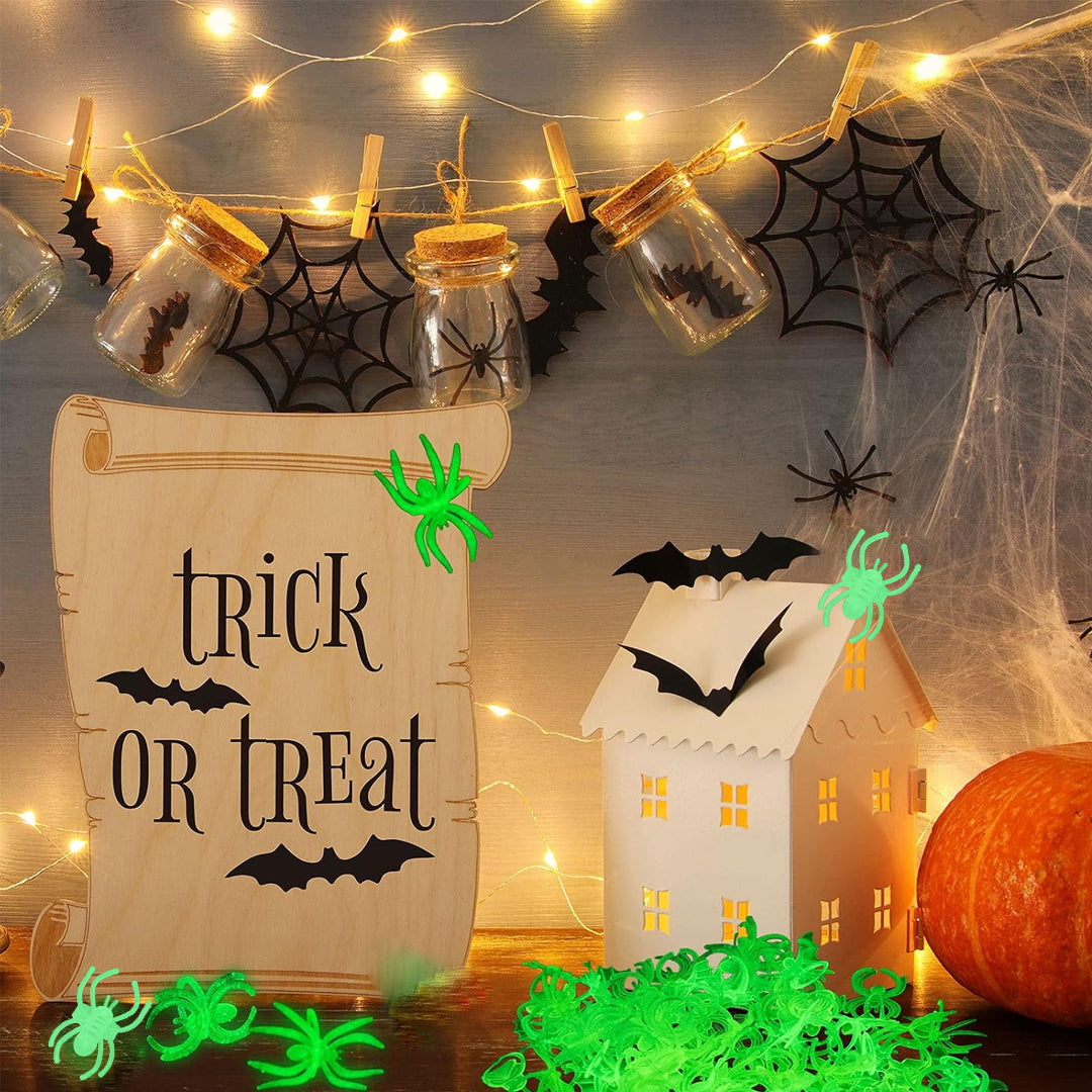 Glow in Dark Spider Rings 10PC - Halloween Party Favors | Wanna Party - Image 4