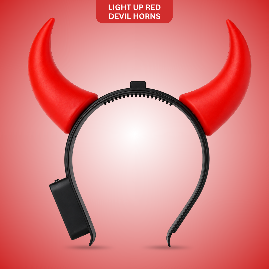 Light Up Red Devil Horns - 1PC - Wanna Party - front view