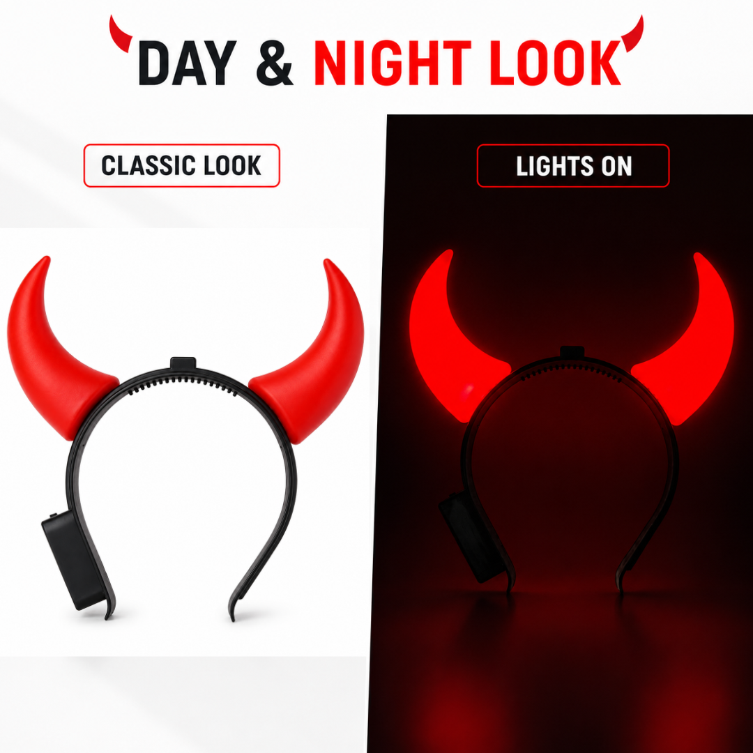 Light Up Red Devil Horns - 1PC - Wanna Party - lifestyle