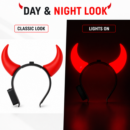 Light Up Red Devil Horns - 1PC - Wanna Party - lifestyle