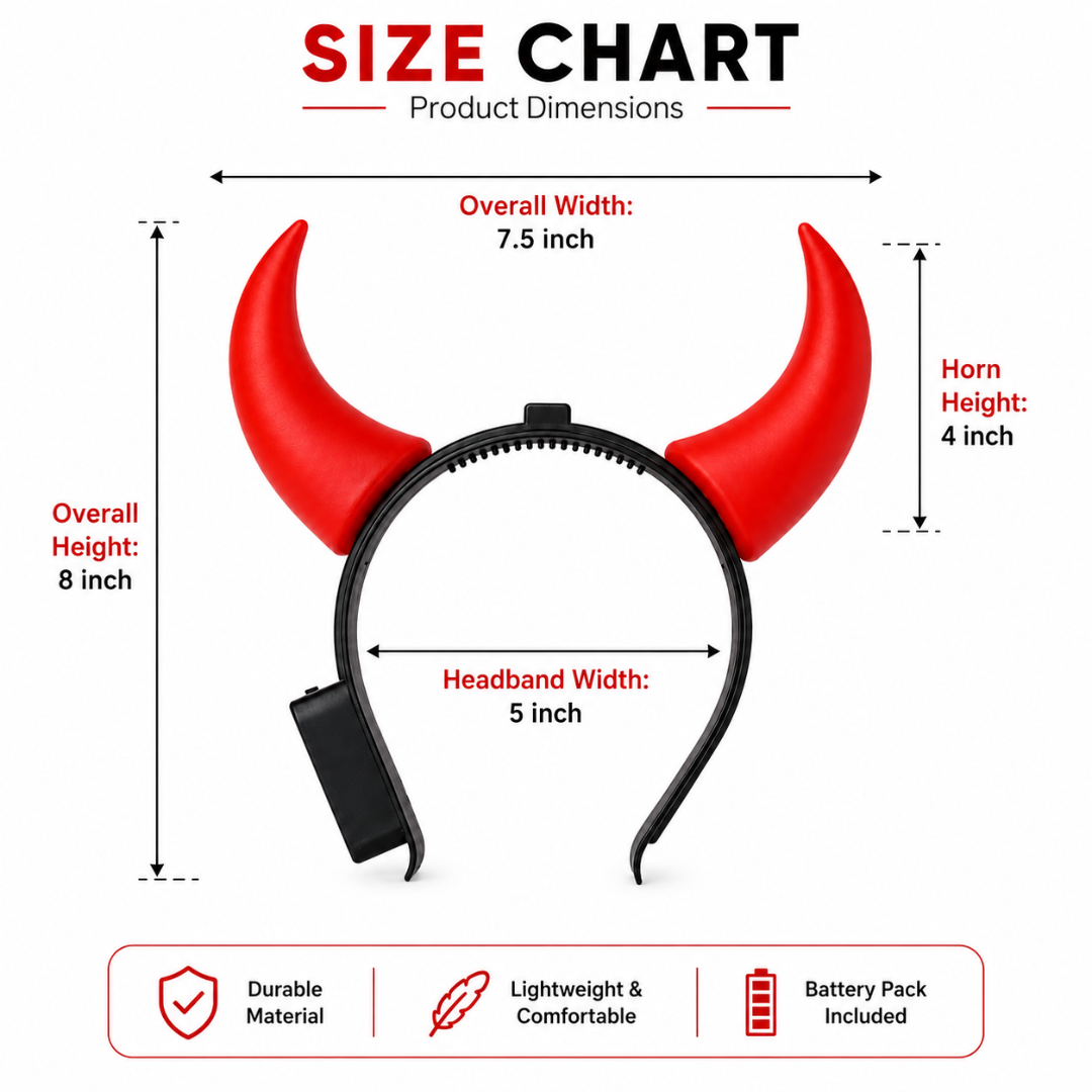 Light Up Red Devil Horns - 1PC - Wanna Party - packaging
