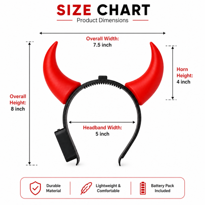 Light Up Red Devil Horns - 1PC - Wanna Party - packaging