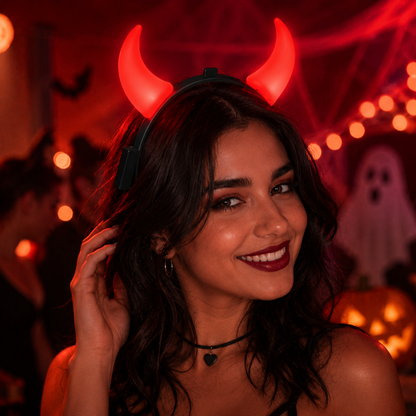 Light Up Red Devil Horns - 1PC - Wanna Party - alternate view