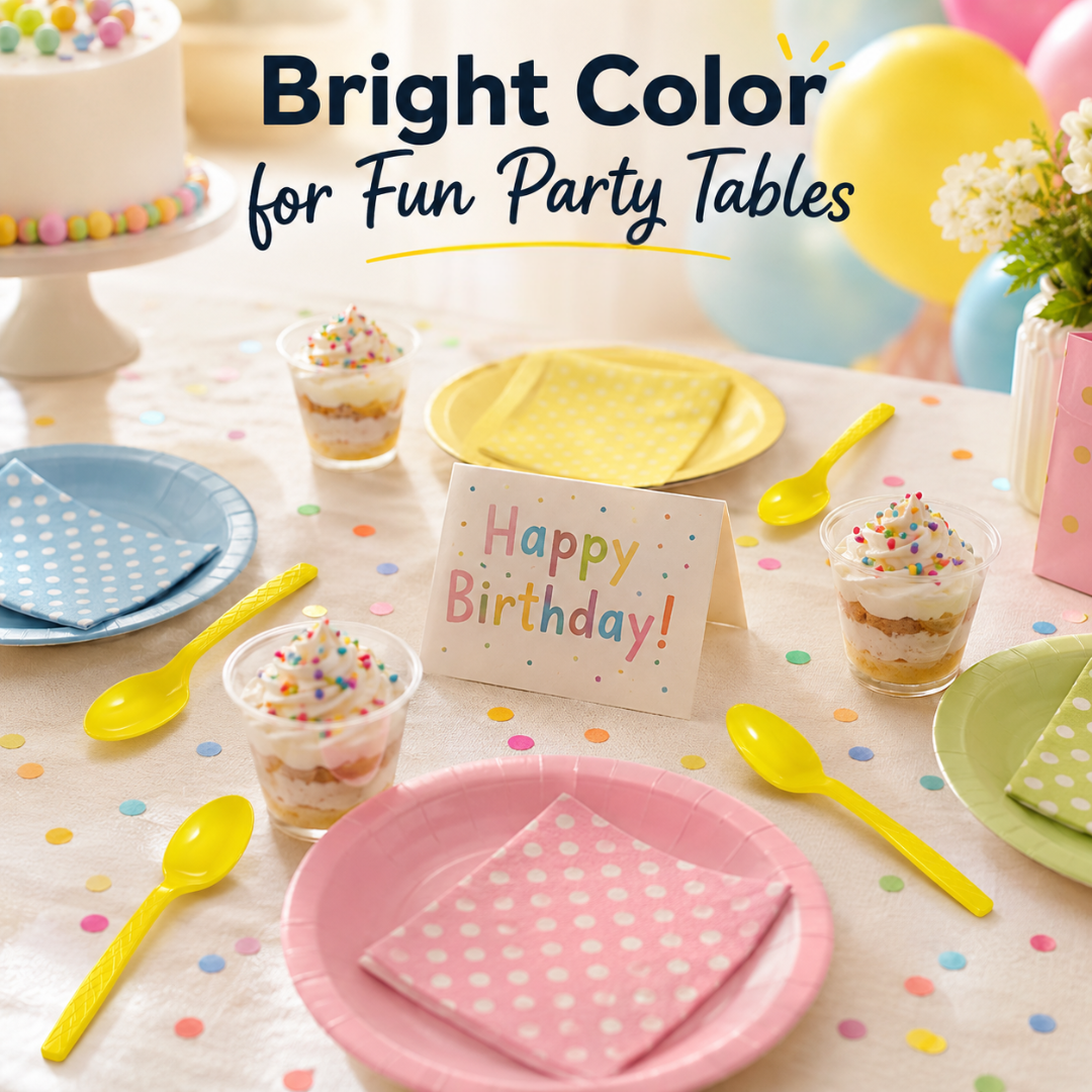 Premium Plastic Yellow Spoons - 20PC | For Birthdays, Picnics & Baby Shower Parties