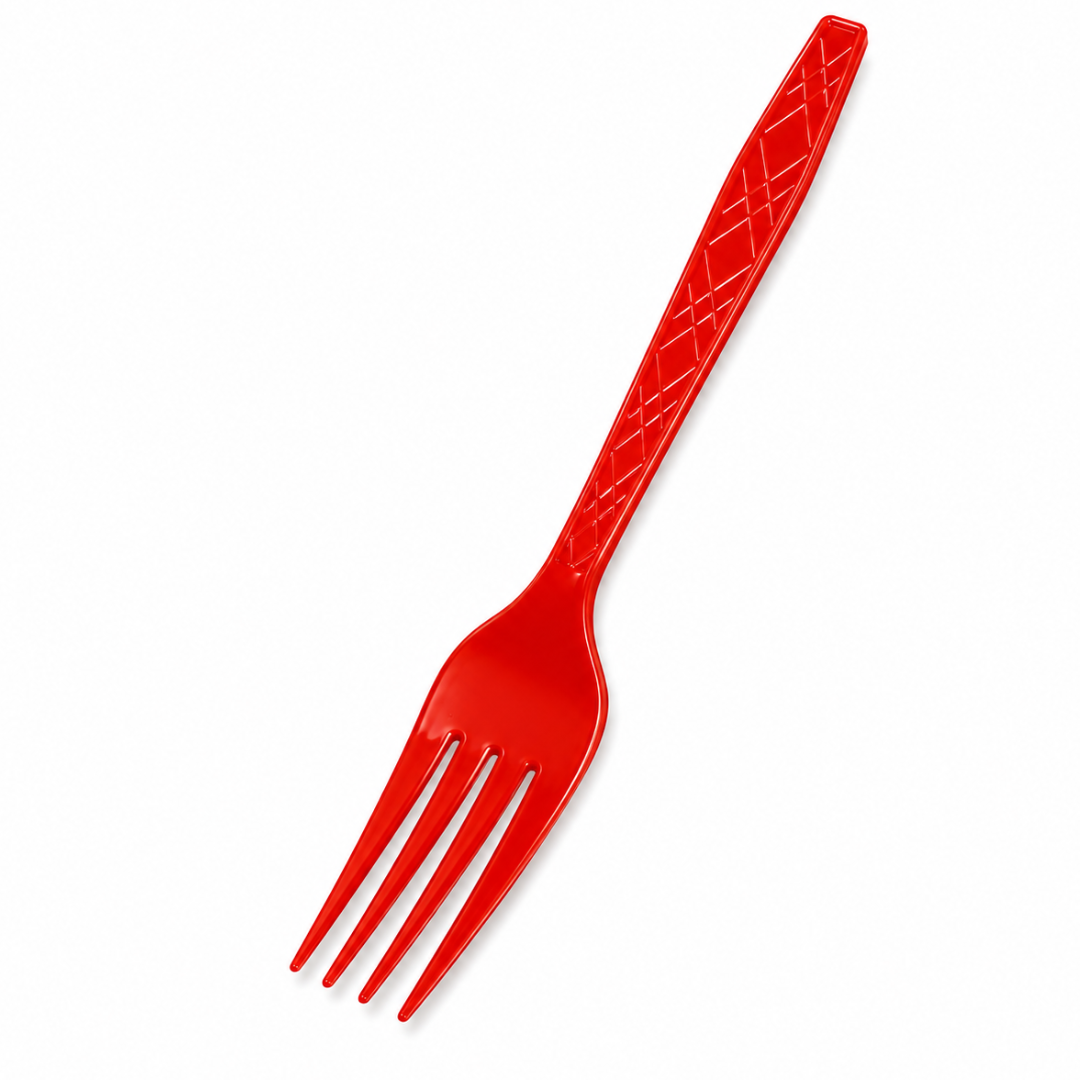Premium Plastic Red Forks - 20PC
