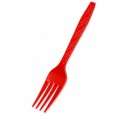 Premium Plastic Red Forks - 20PC