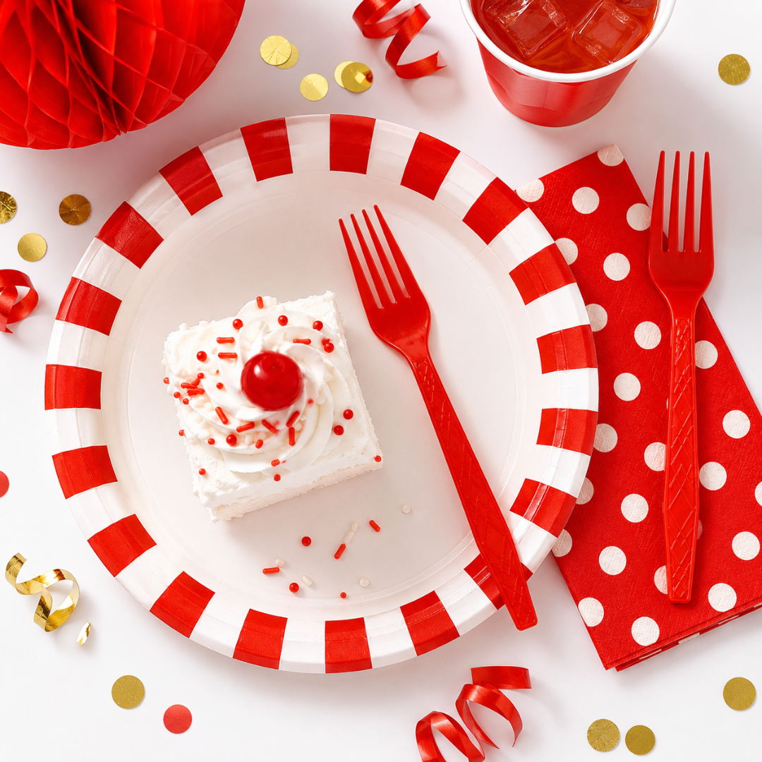 Premium Plastic Red Forks - 20PC