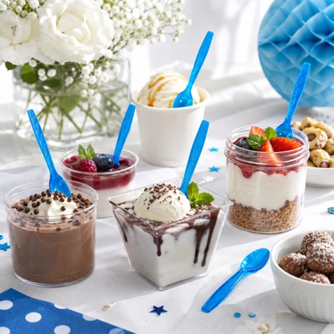Premium Plastic Light Blue Spoons - 20CT