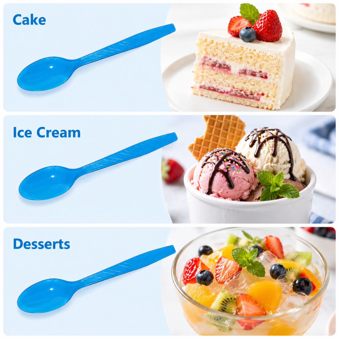 Premium Plastic Light Blue Spoons - 20CT