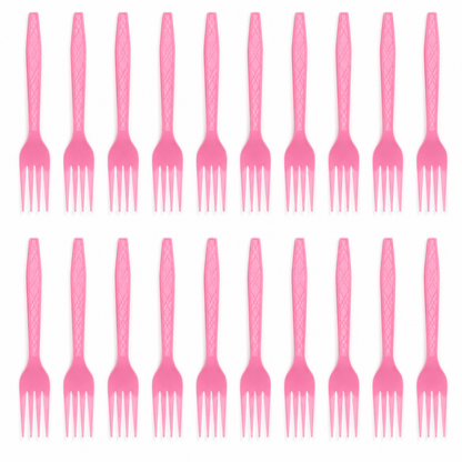 Light Pink Forks - 20PC | Pastel Pink Party Forks for Birthdays, Baby Showers and Picnics