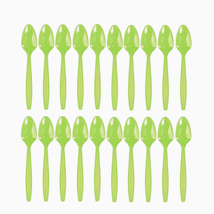 Premium Plastic Lime Green Spoons-20 PC