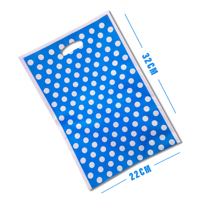 Loot Bags Pink & Blue w/ Polka Dots for Party Favours - 10PC
