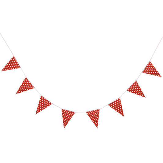 Polka Dot Buntings Red- Over 9 FT