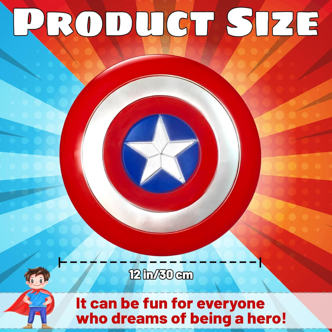 Capt U.S Superhero Circular Shield w/ Body Strap - 16inches - 1PC - Wanna Party - lifestyle