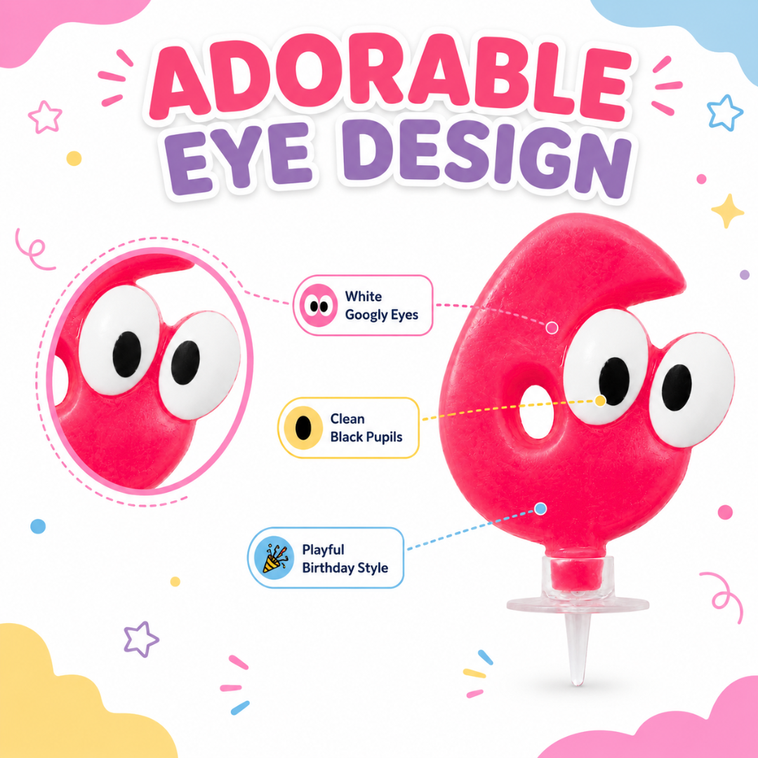 Googly Eyes Numerical No. 6 Candle-1PC