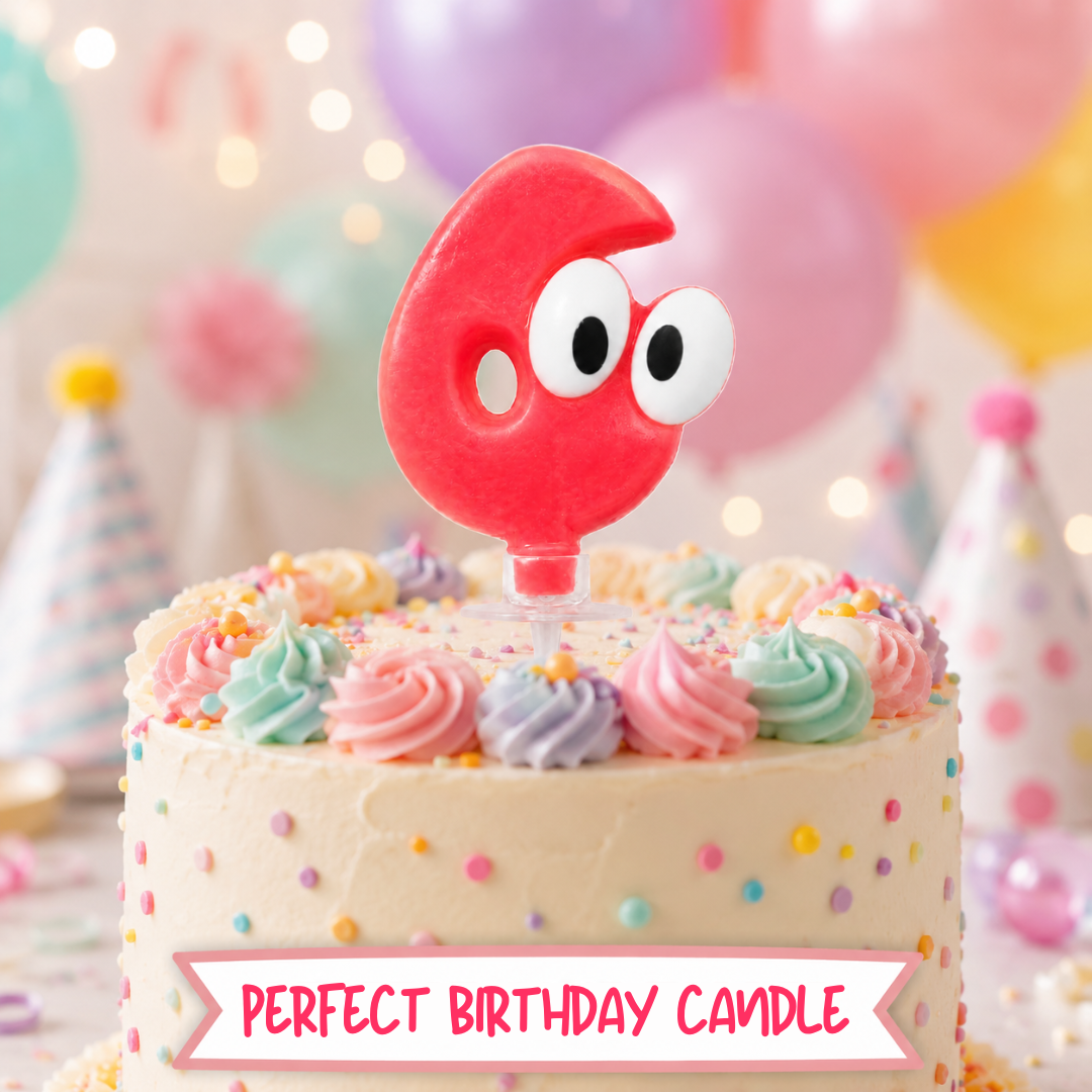 Googly Eyes Numerical No. 6 Candle-1PC