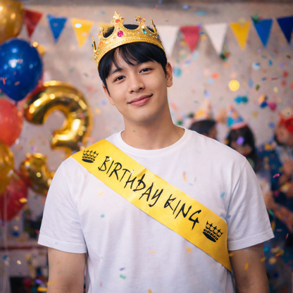 Happy Birthday King Light Up Sash - 1PC