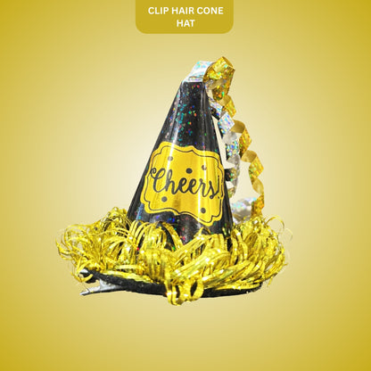 Clip Hair Cone Hat Black