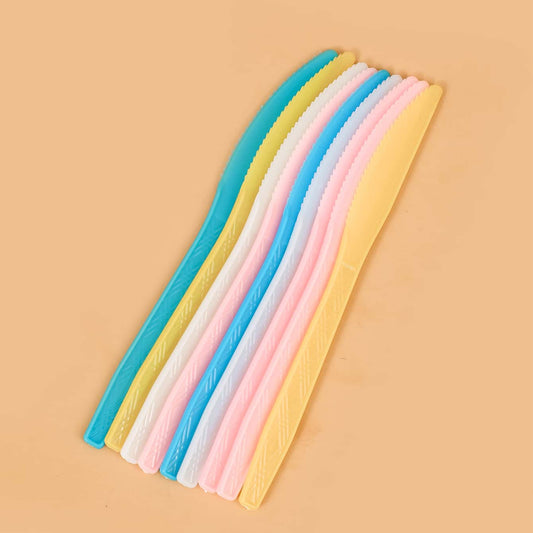 24 PCS Colorful Party Cutlery Knives, Washable Reusable Party Cutlery Flatware for House Party,Picnics, Birthdays and other occasions