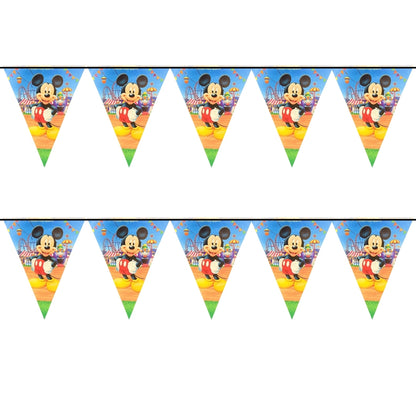 Mickey Mouse Bunting Banner - Over 9 Ft Long Disney Theme Party Decoration - 1 Pc