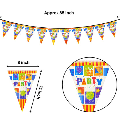 Party Bunting Banner - Over 9 Ft Long Decoration for All Occasions - 1 Pc