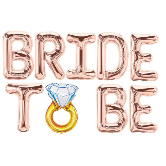 Bride To Be Rose Gold Banner Balloon Set