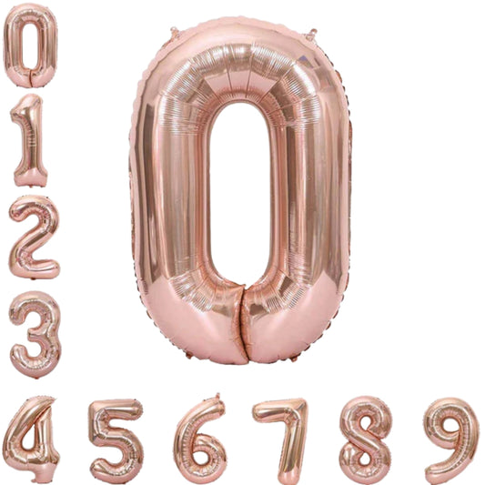 Wanna Party Rose Gold Number 0 Foil Balloon 40 Inch | Birthday Anniversary Number Decoration Balloon | Air Filled Party Decor | Numeric Celebration Balloon | 1 Piece