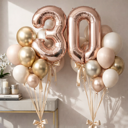 Wanna Party Rose Gold Number 0 Foil Balloon 40 Inch | Birthday Anniversary Number Decoration Balloon | Air Filled Party Decor | Numeric Celebration Balloon | 1 Piece
