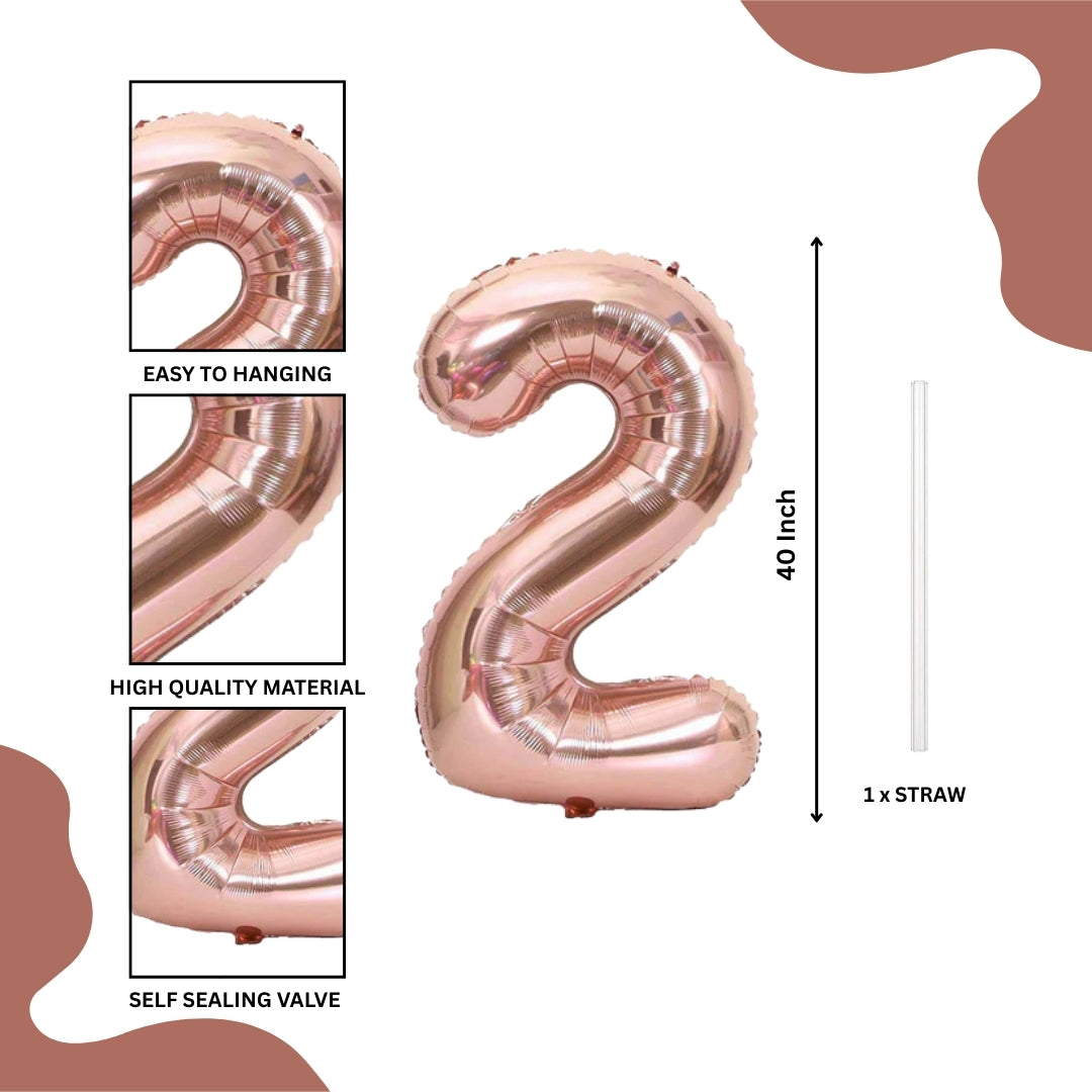 40 Numerical 2 Rose Gold Balloon-1PC