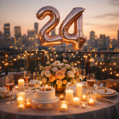 40 Numerical 4 Rose Gold Balloon